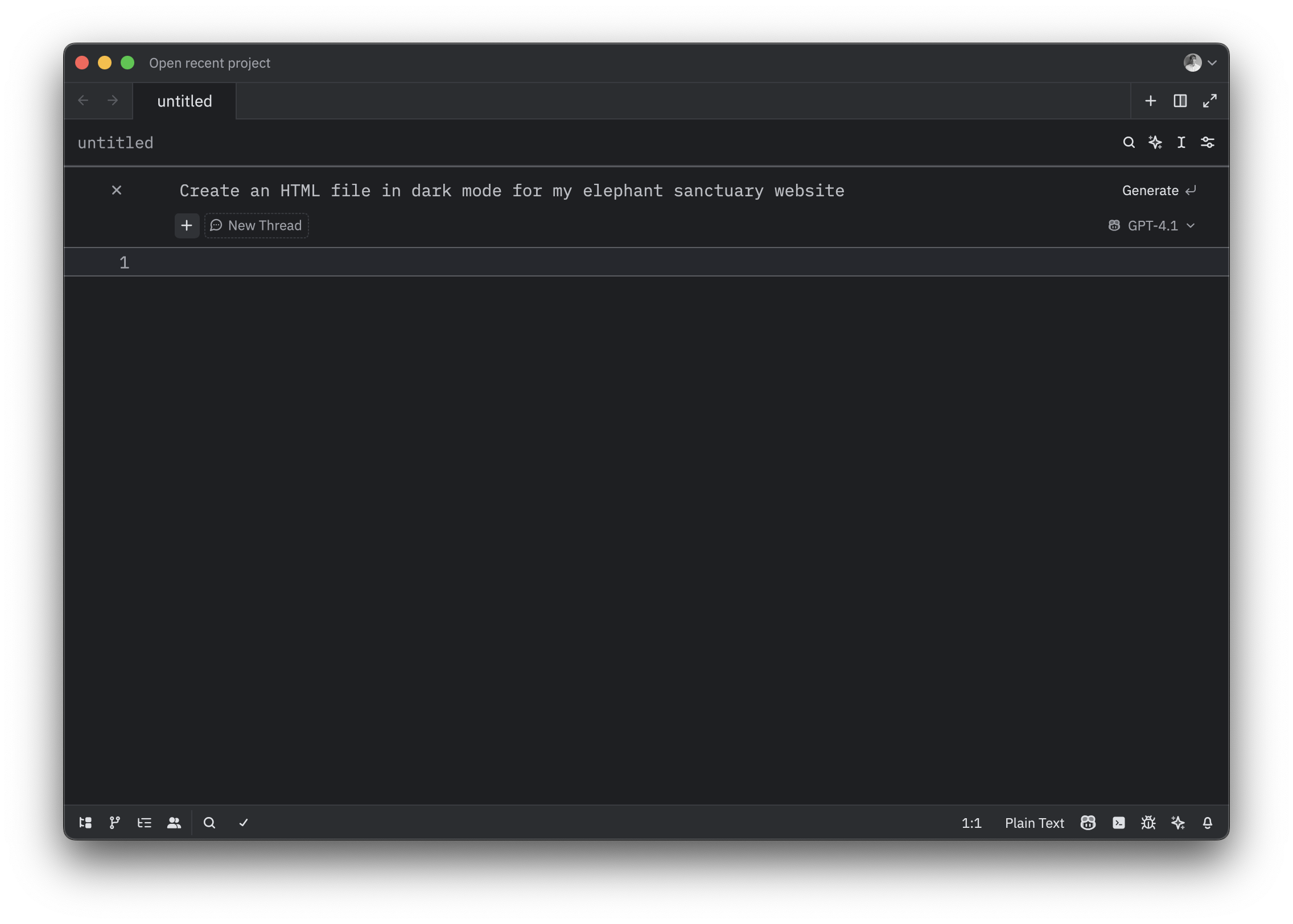 Zed editor with prompt